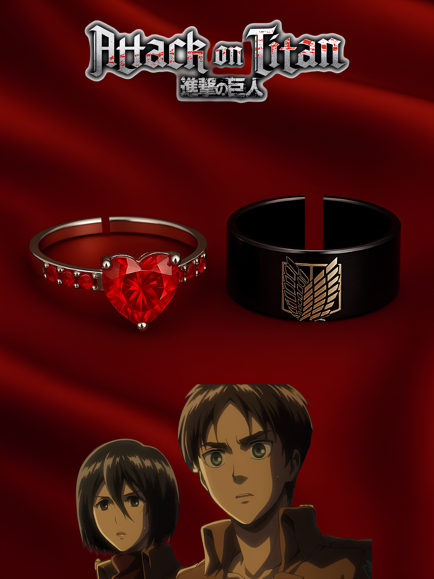 Eren and Mikasa Couple Rings