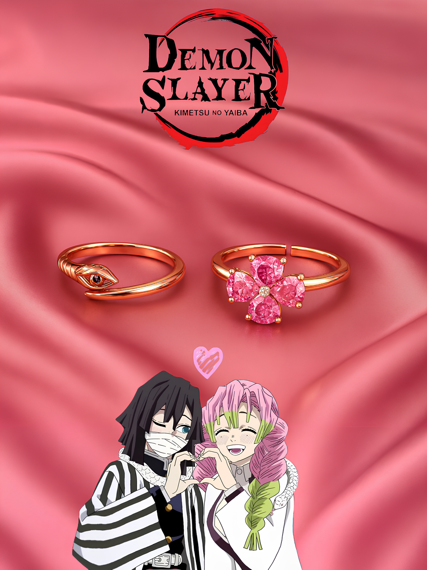 Obanai and Mitsuri Couple Rings