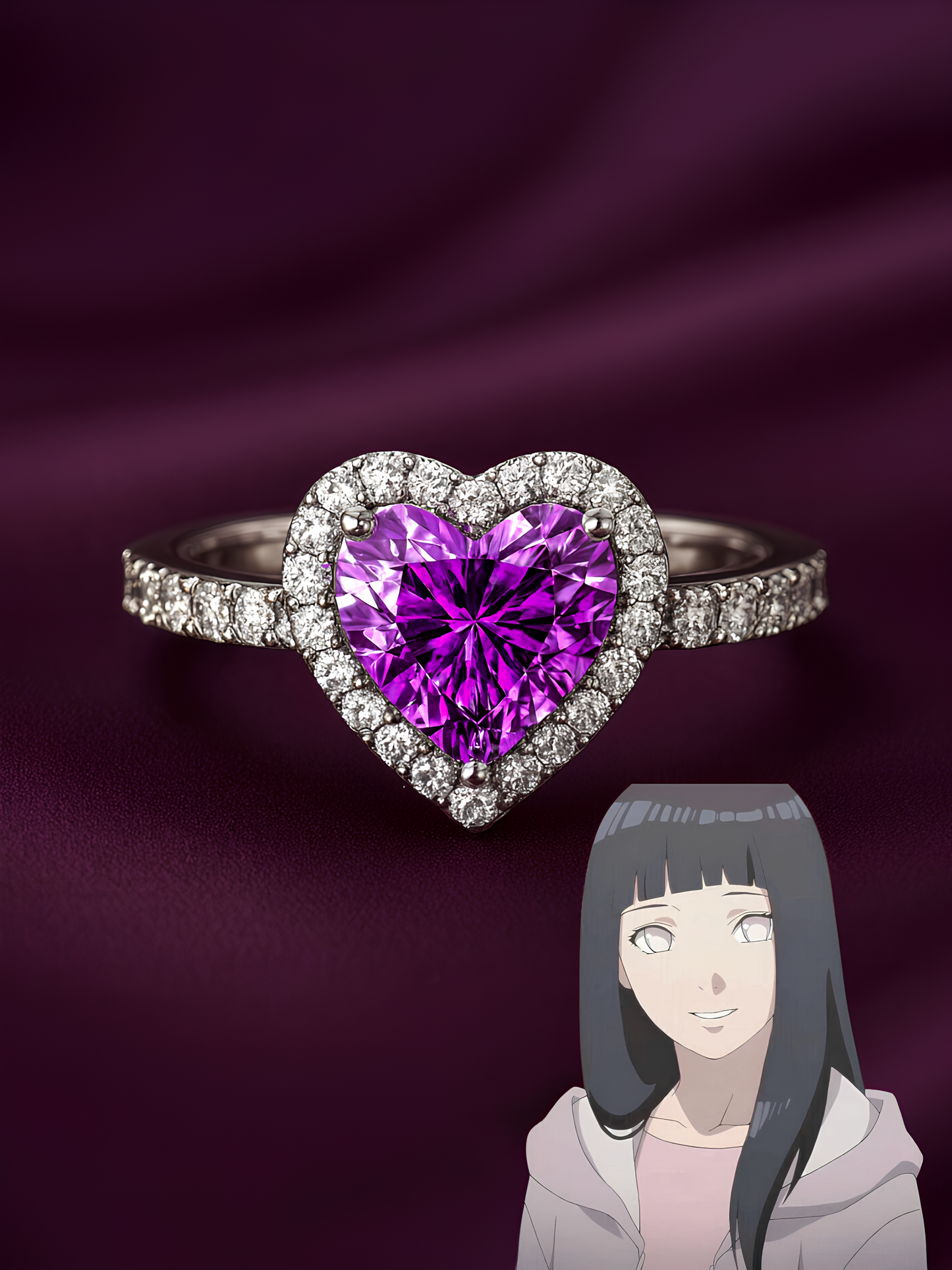 Naruto and Hinata "Hokage & Princess" Couple Rings