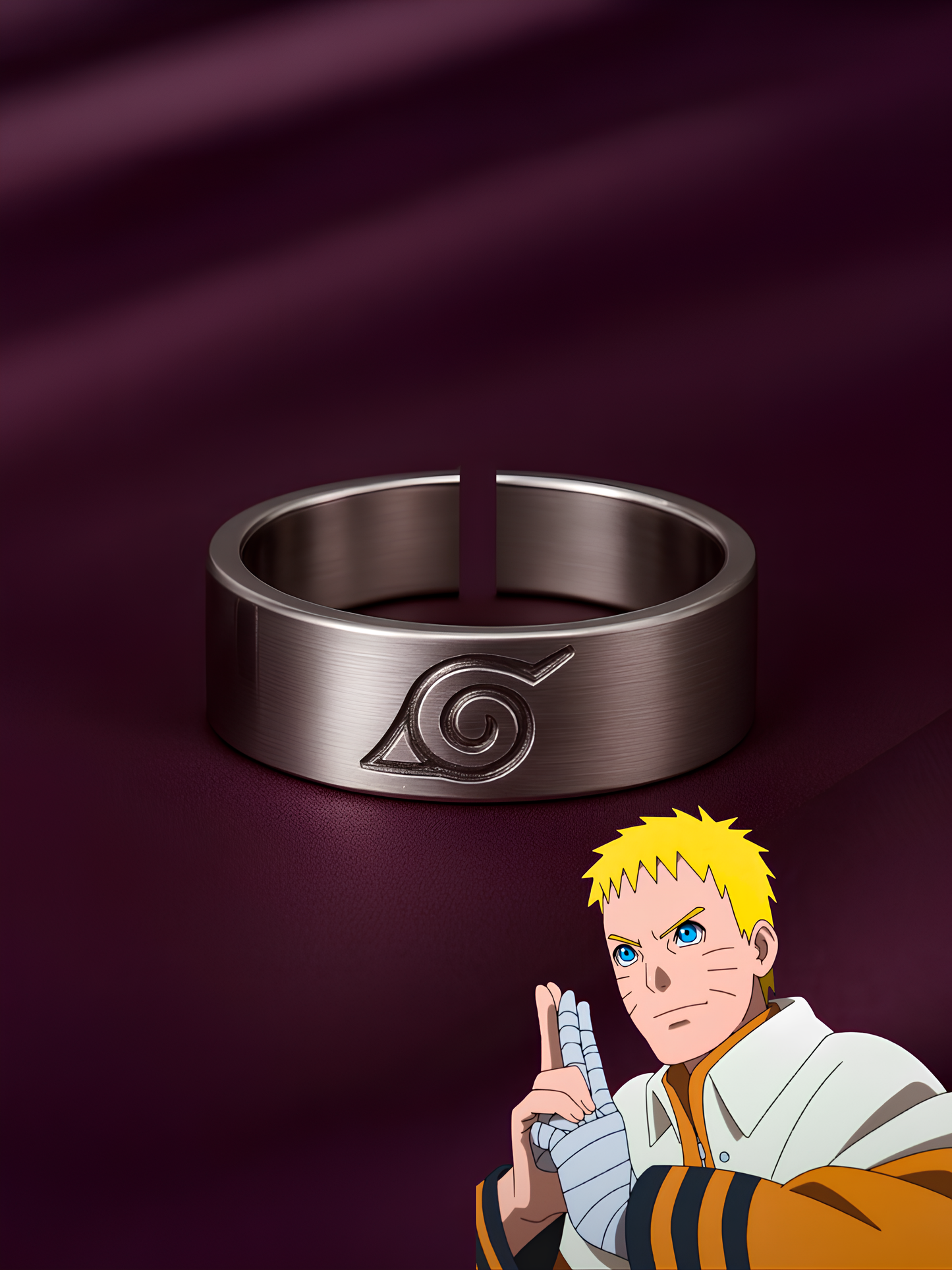 Naruto and Hinata "Hokage & Princess" Couple Rings