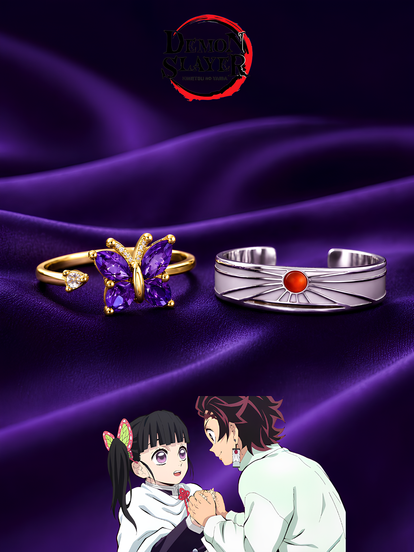Kanao and Tanjiro Couple Rings
