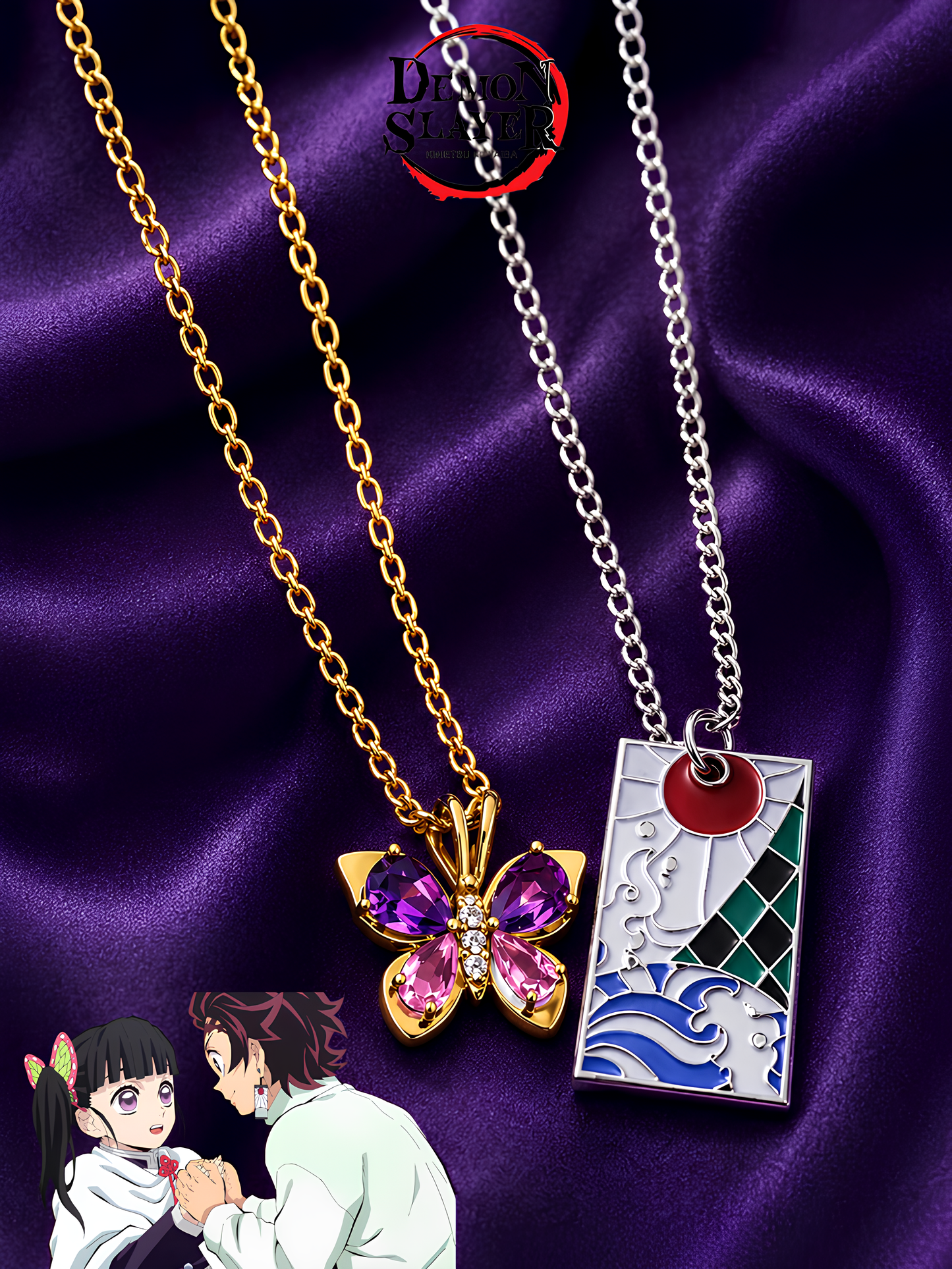 Kanao and Tanjiro Couple Necklaces