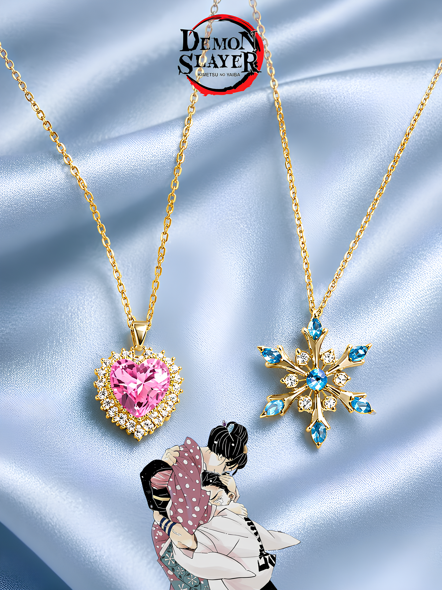 Hakuji and Koyuki "Love" Couple Necklaces