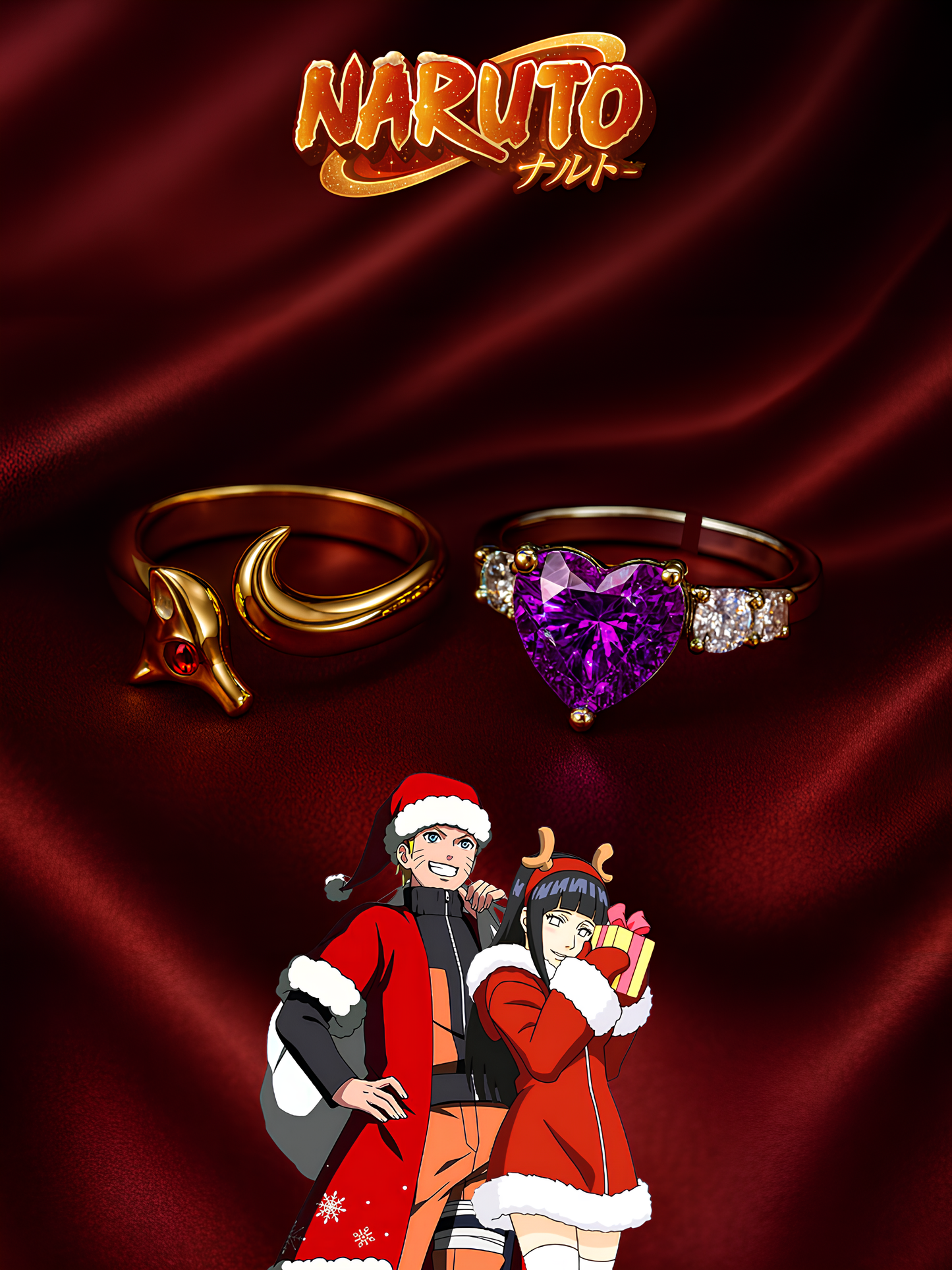 Naruto and Hinata Couple Rings Christmas Edition