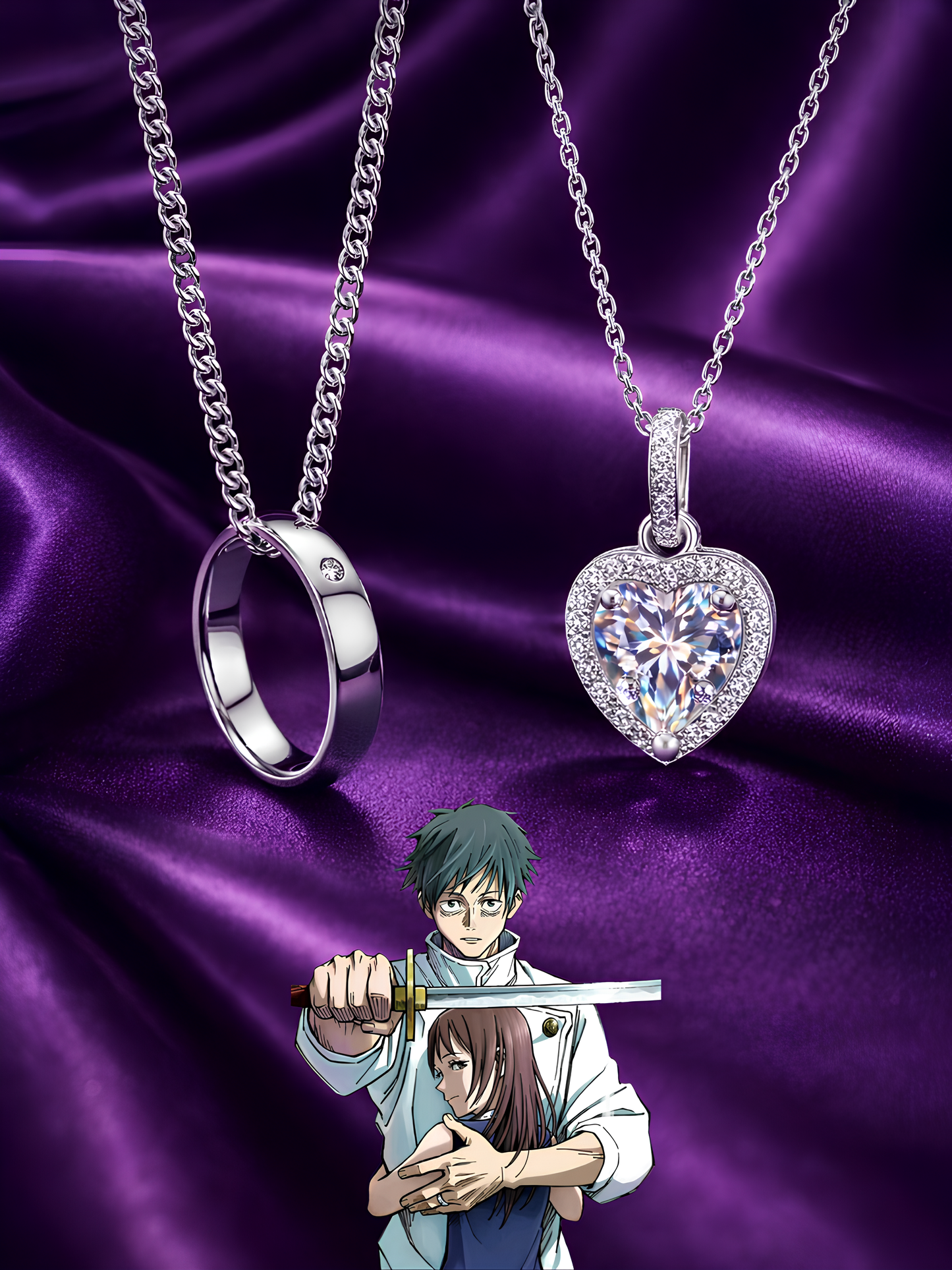 Yuta and Rika Couple Necklaces