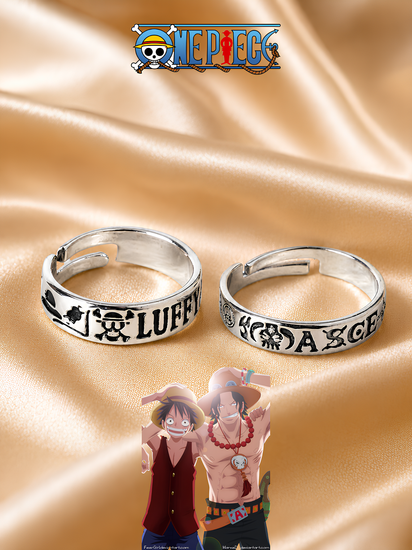 Luffy and Ace Matching Rings