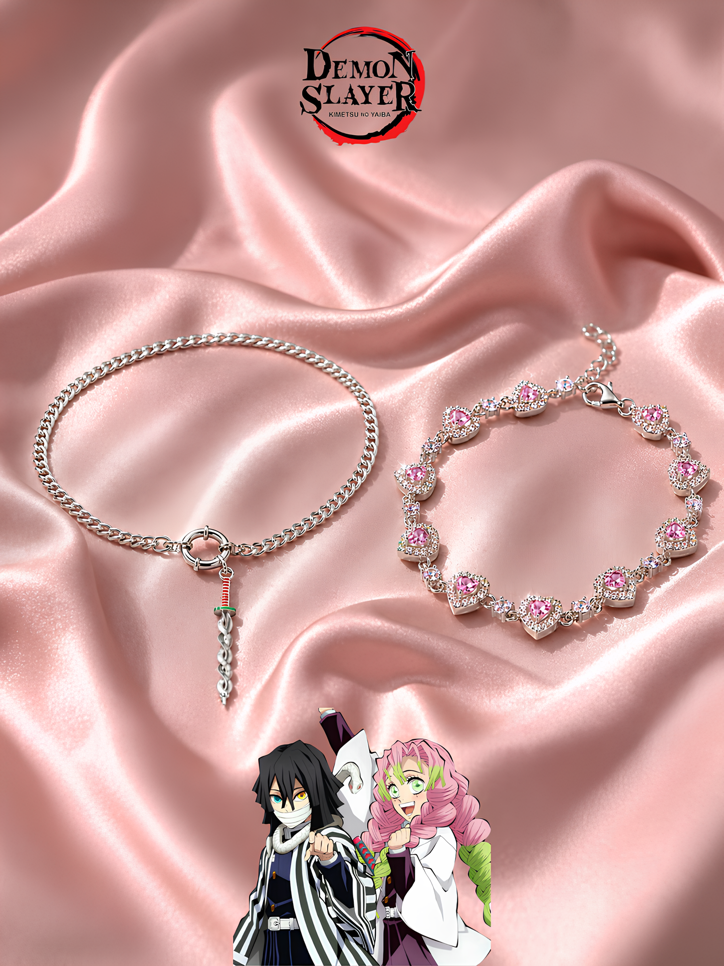 Mitsuri and Obanai "Love Hashira" Couple Bracelets