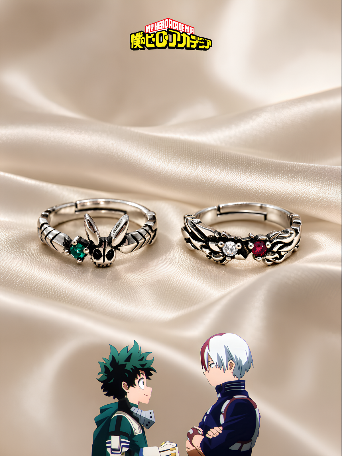 Deku and Todoroki Matching Rings
