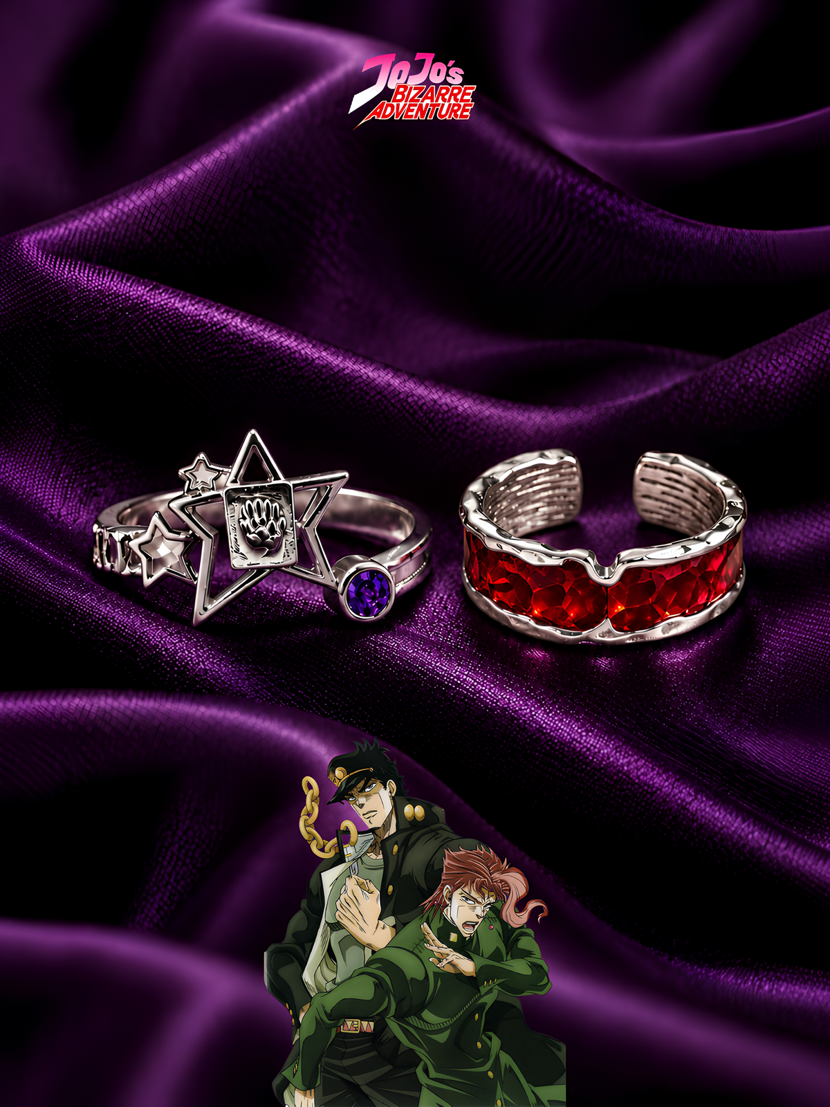 Jotaro and Kakyoin Matching Rings