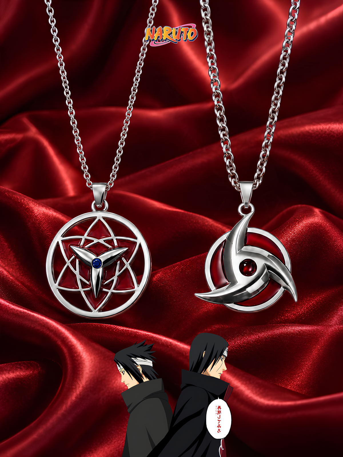 Itachi and Sasuke Matching Necklaces