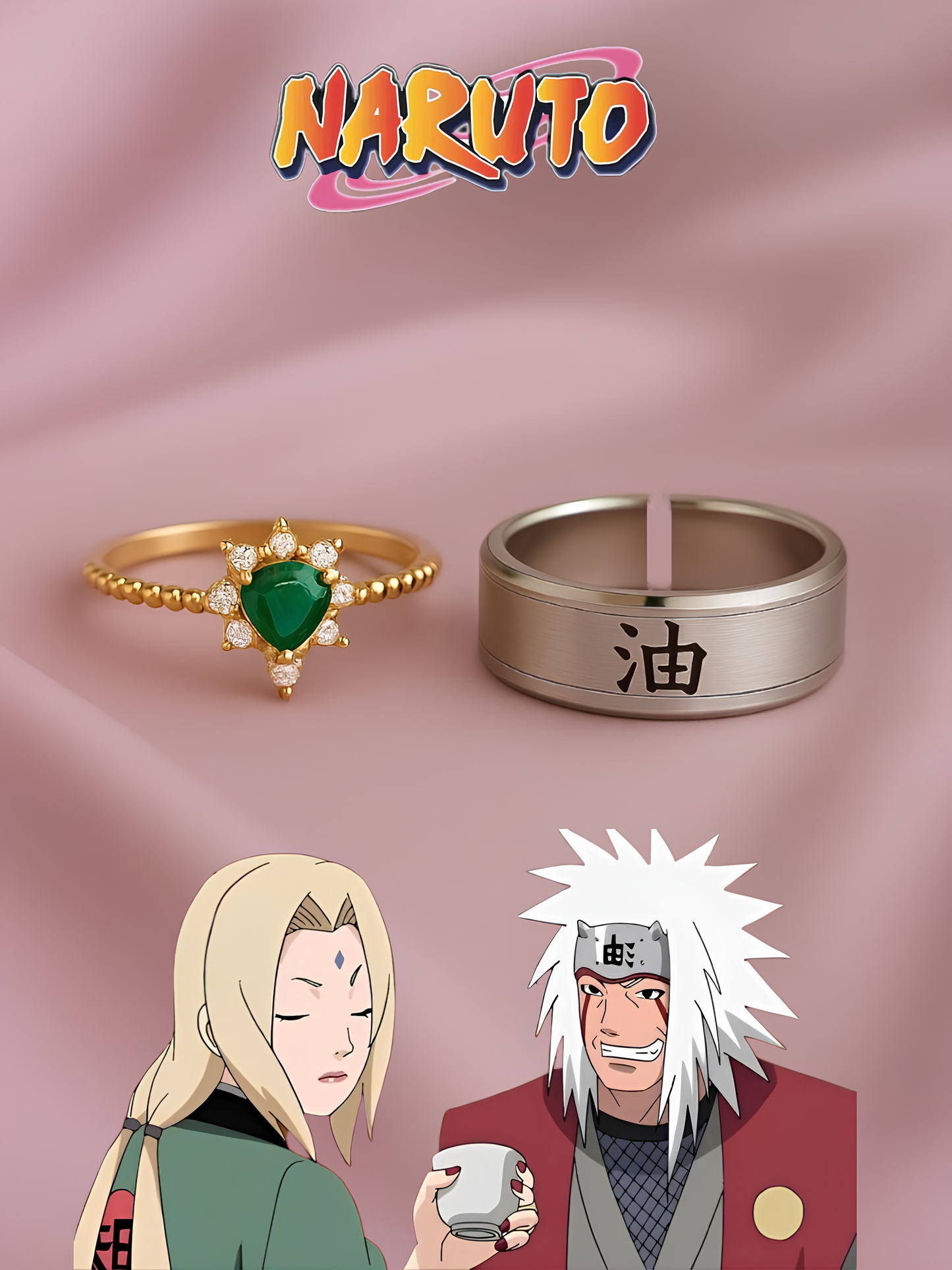 Tsunade and Jiraiya Couple Rings