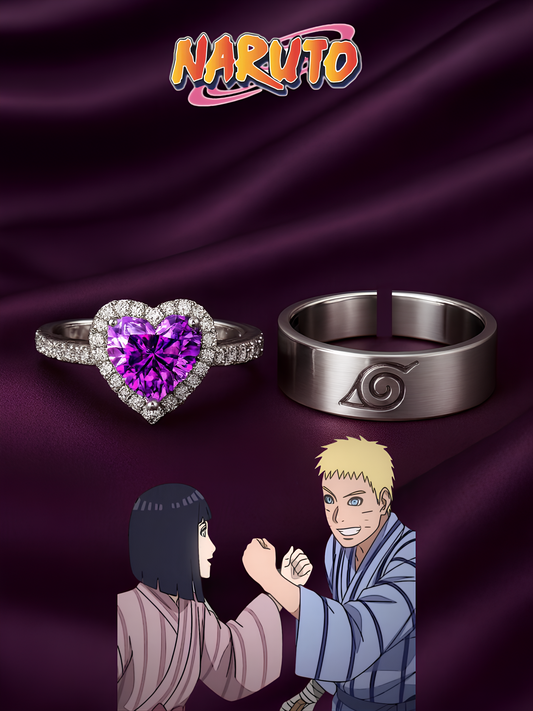 Naruto and Hinata "Hokage & Princess" Couple Rings