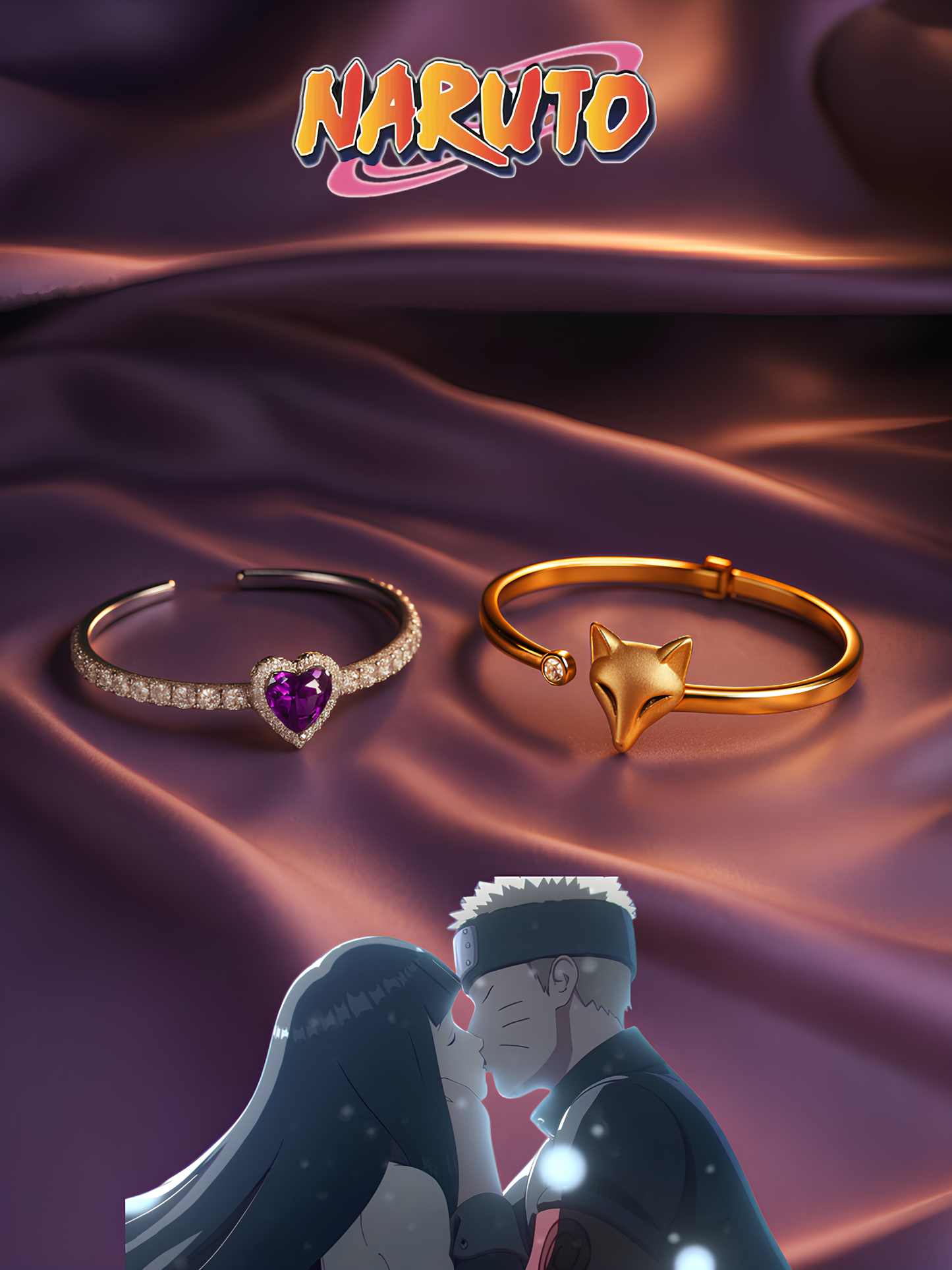 Naruto and Hinata Couple Bracelets