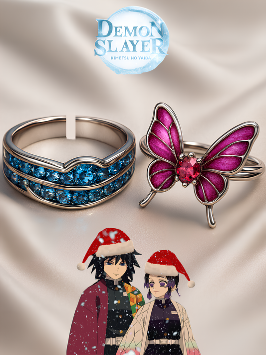Shinobu and Giyu Couple Rings Christmas Edition