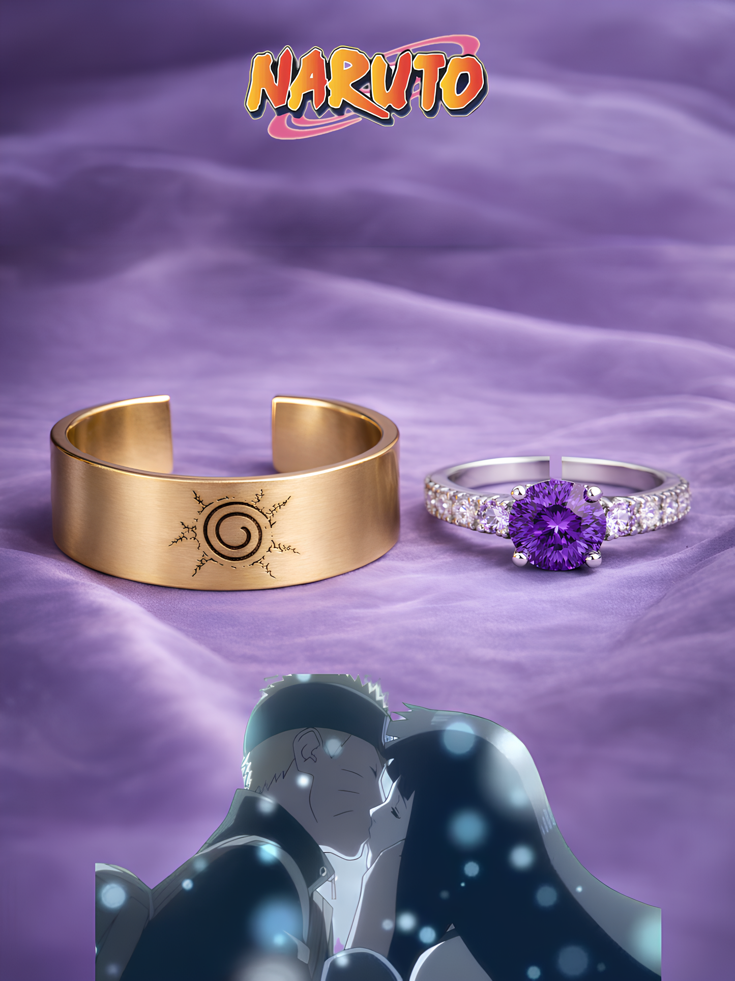 Naruto and Hinata "Will Of Fire" Couple Rings
