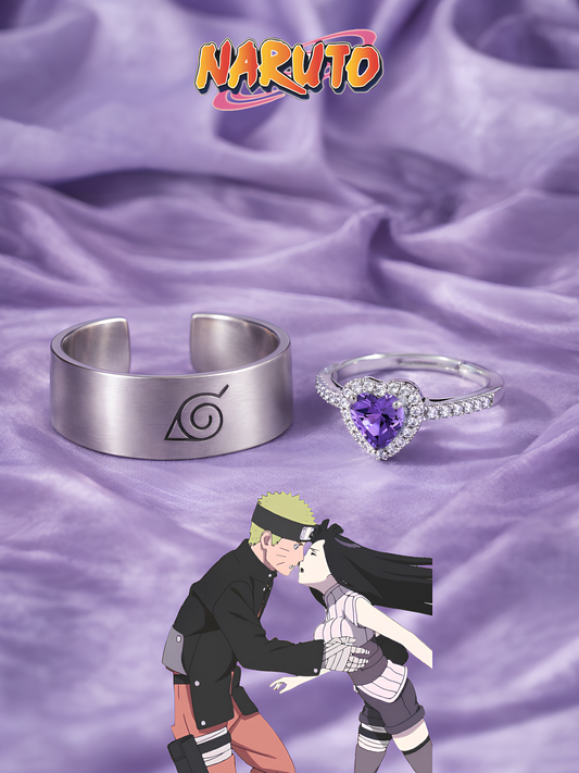 Naruto and Hinata "Hokage & Princess" Couple Rings