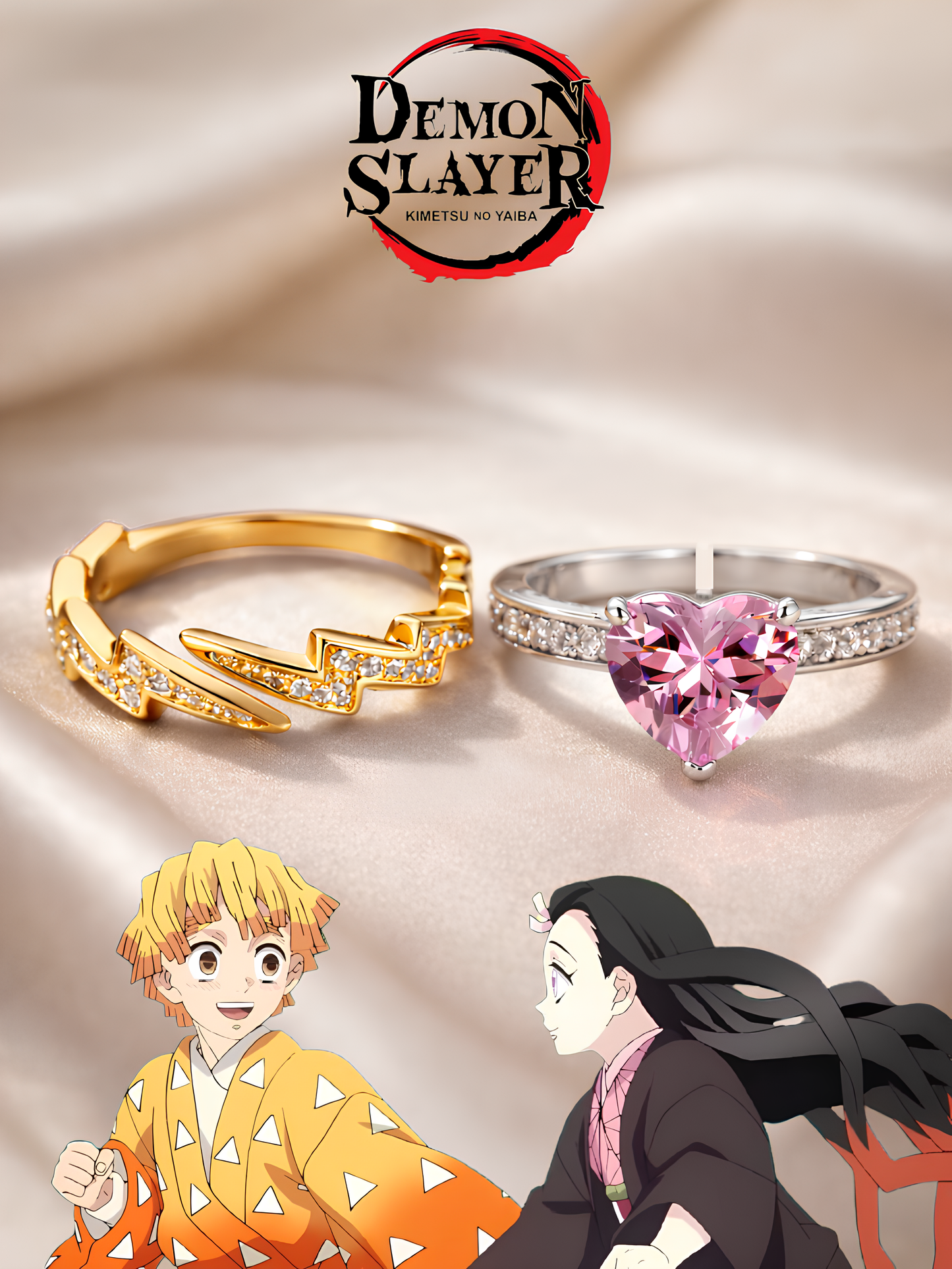 Nezuko and Zenitsu Couple Rings