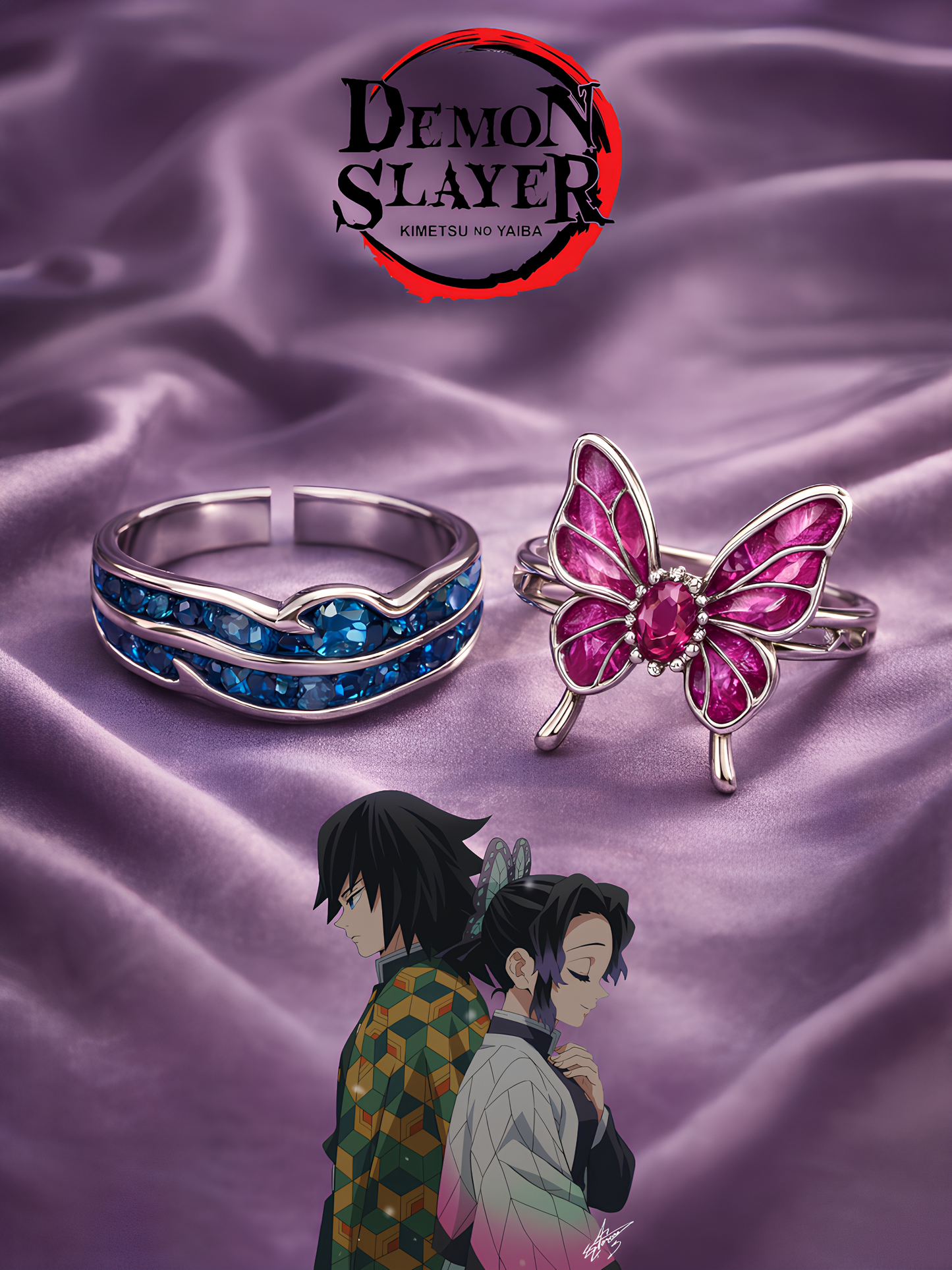 Shinobu and Giyu Couple Rings