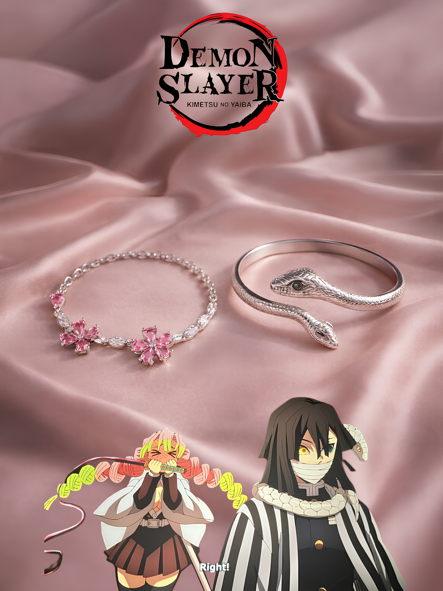 Obanai and Mitsuri Couple Bracelets