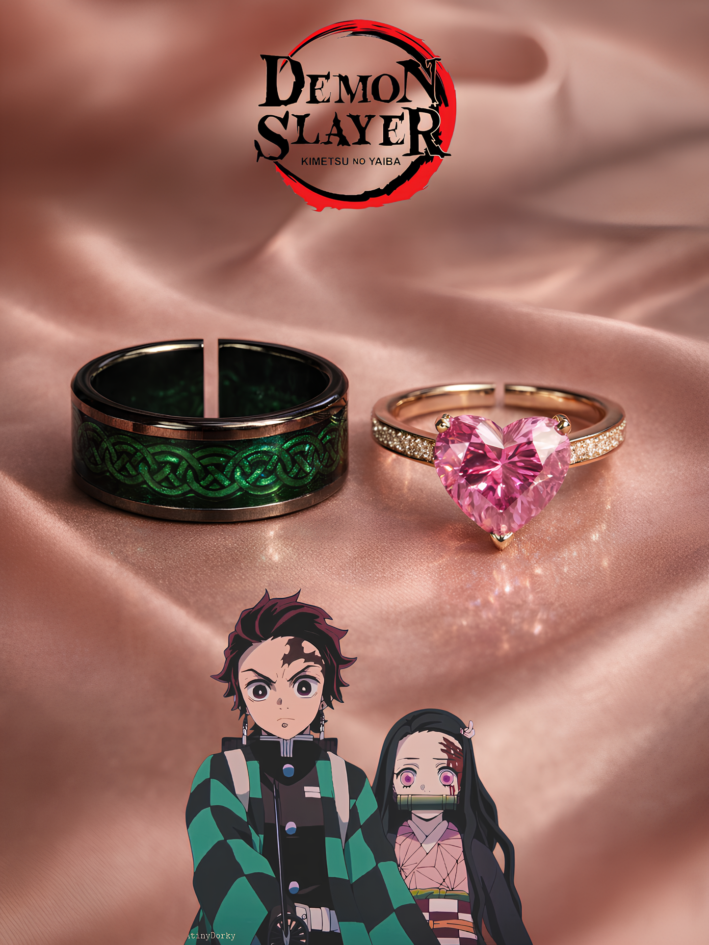Nezuko and Tanjiro Matching Rings