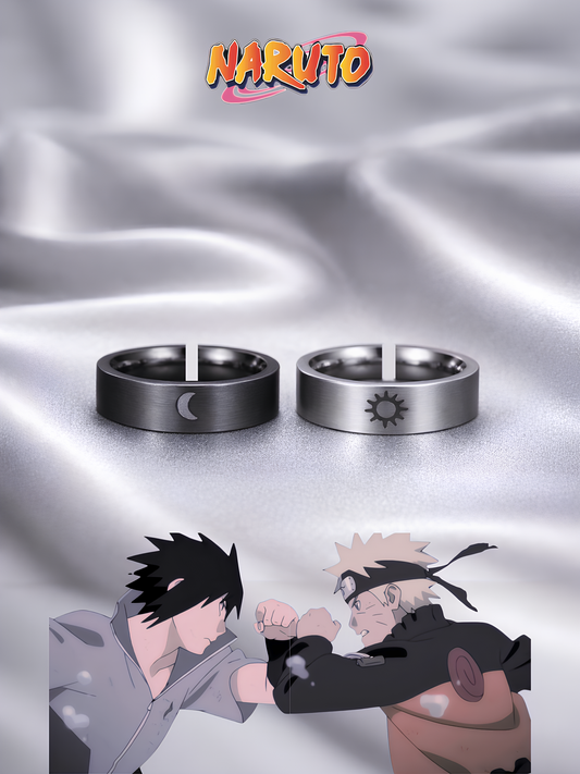 Naruto and Sasuke Yin and Yang Matching Rings