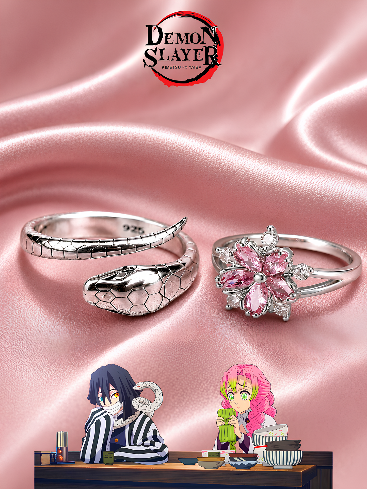 Obanai and Mitsuri Couple Rings