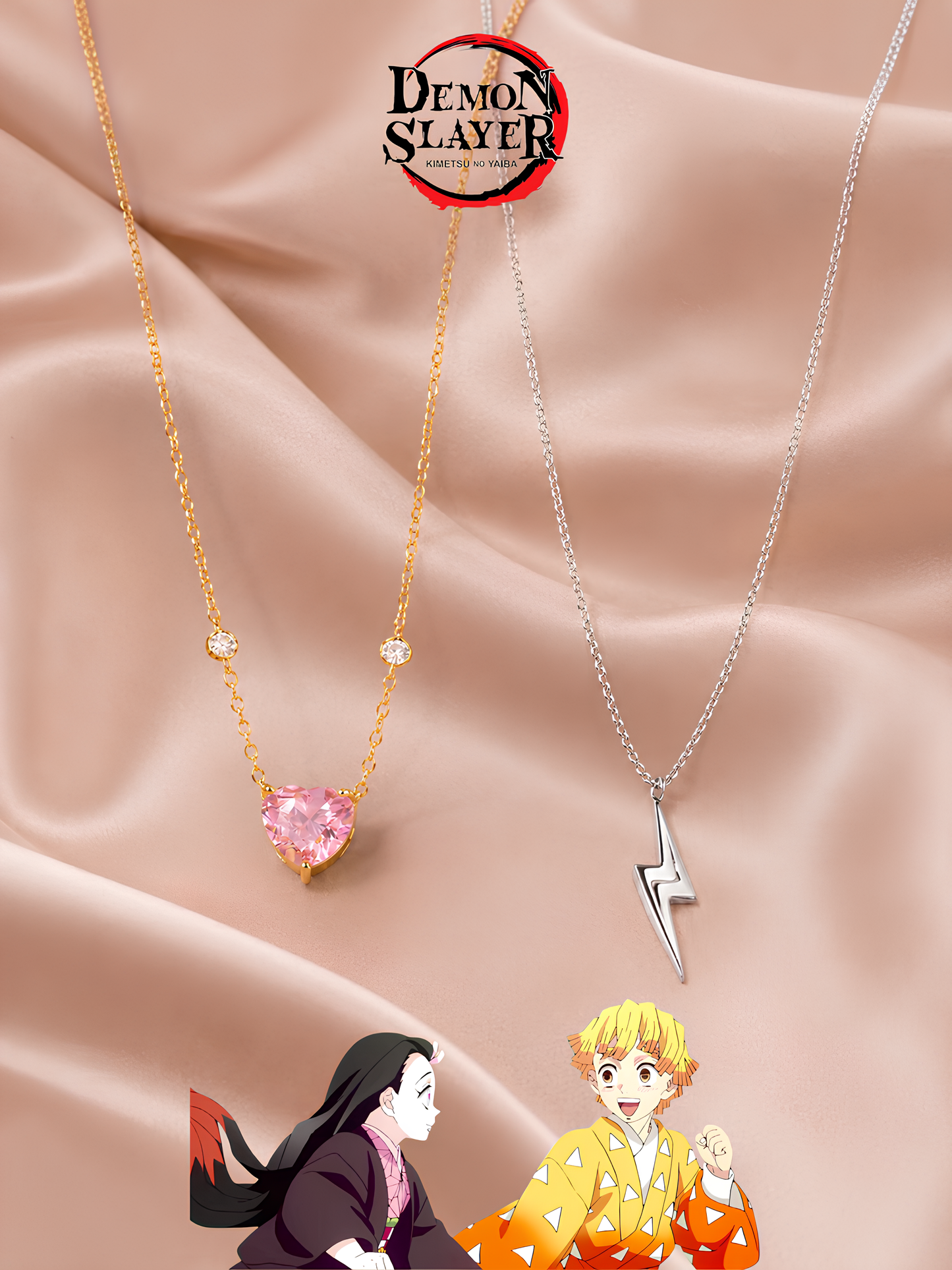 Nezuko and Zenitsu Couple Necklaces