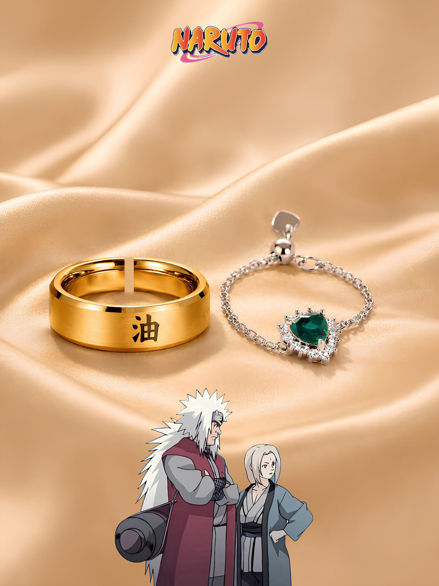 Tsunade and Jiraiya Couple Rings