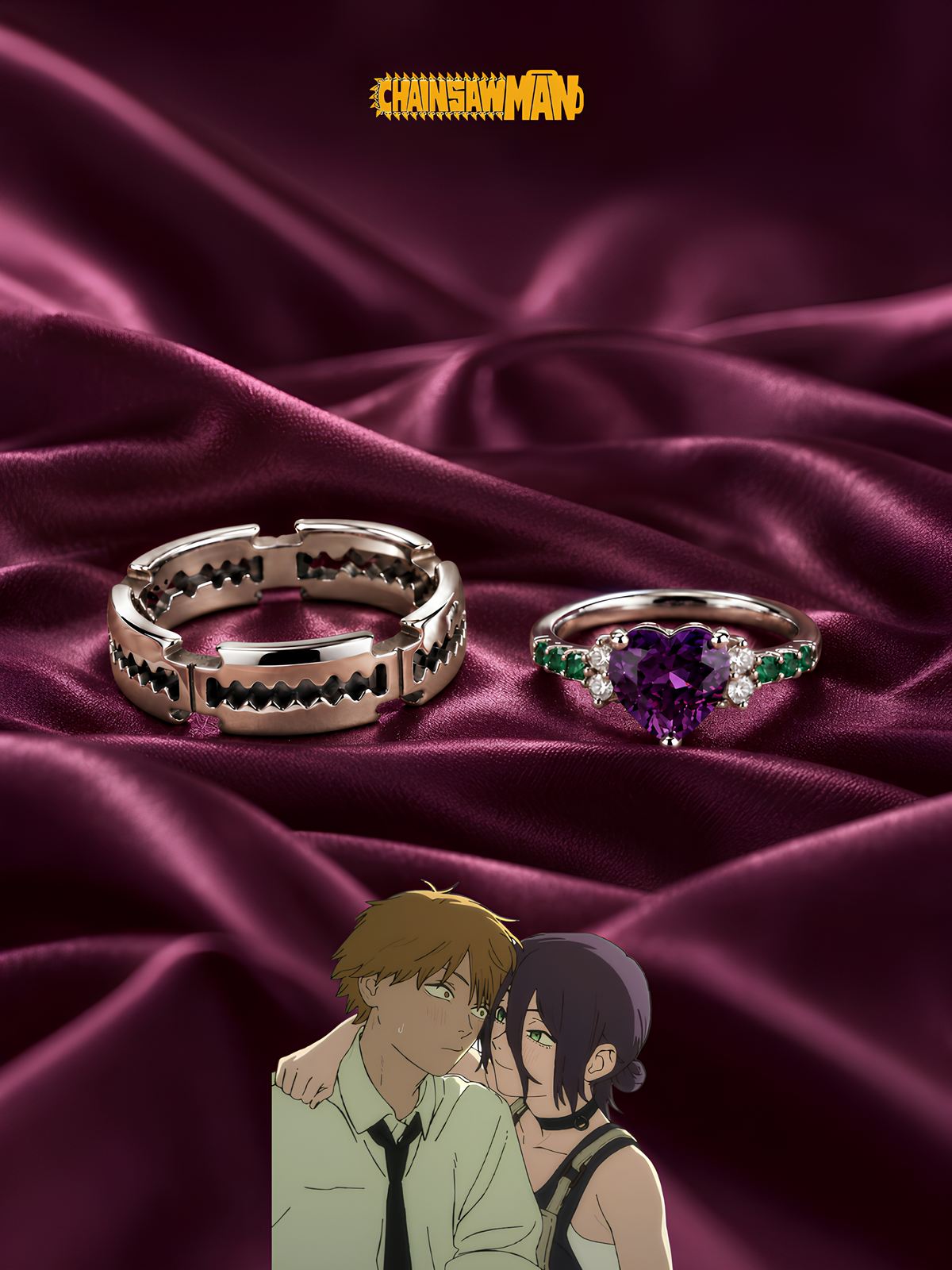 Denji and Reze Couple Rings