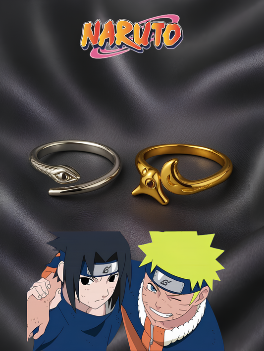Naruto and Sasuke "Brothers" Matching Rings