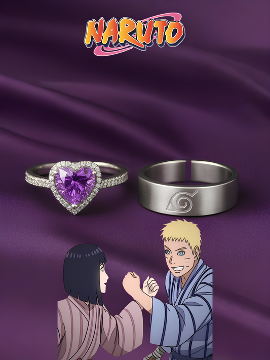Naruto and Hinata "Hokage & Princess" Couple Rings