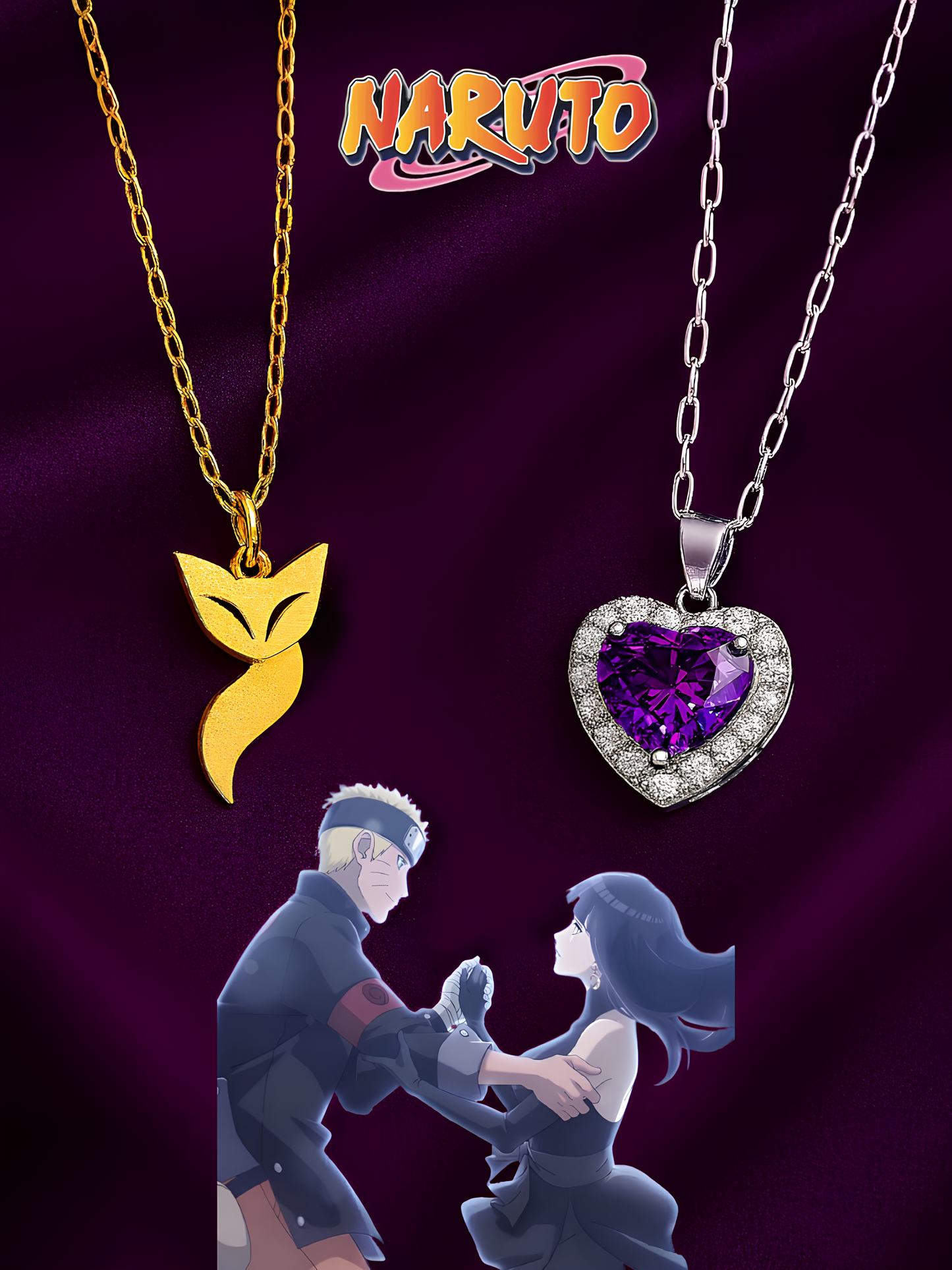 Naruto and Hinata Couple Necklaces