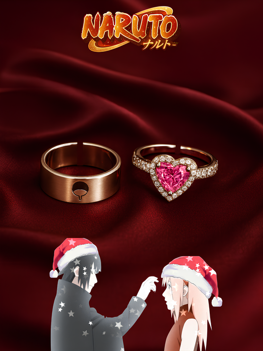 Sasuke and Sakura "Family Bond" Couple Rings Christmas Edition