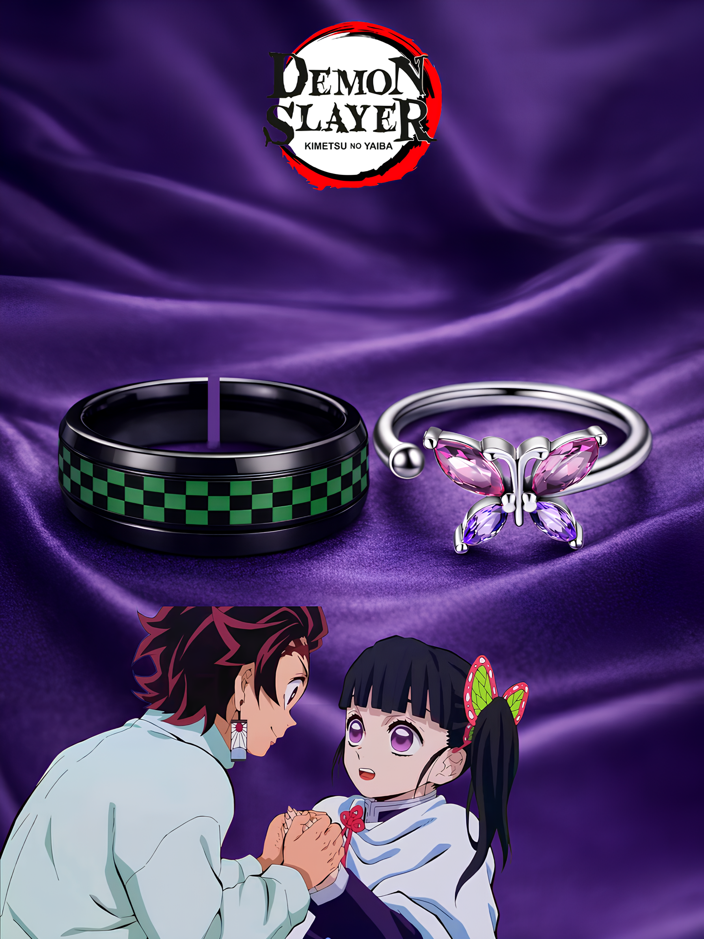 Kanao and Tanjiro Couple Rings