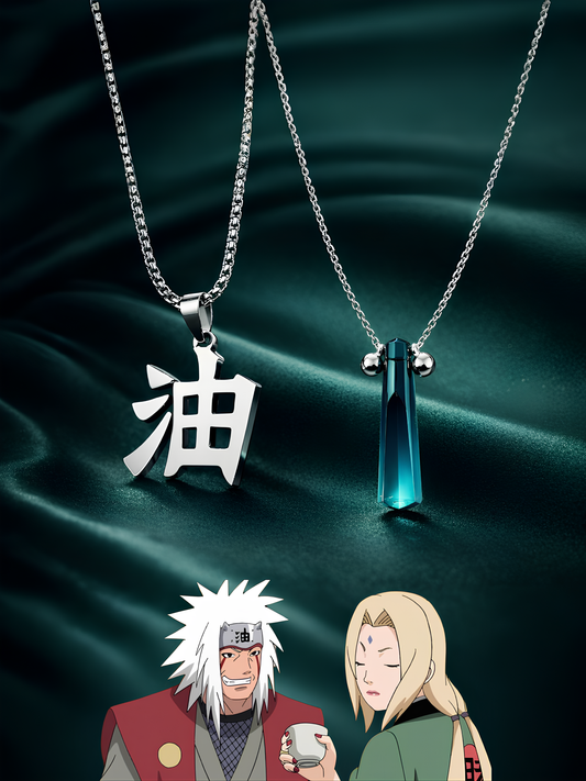 Jiraiya and Tsunade Couple Necklaces