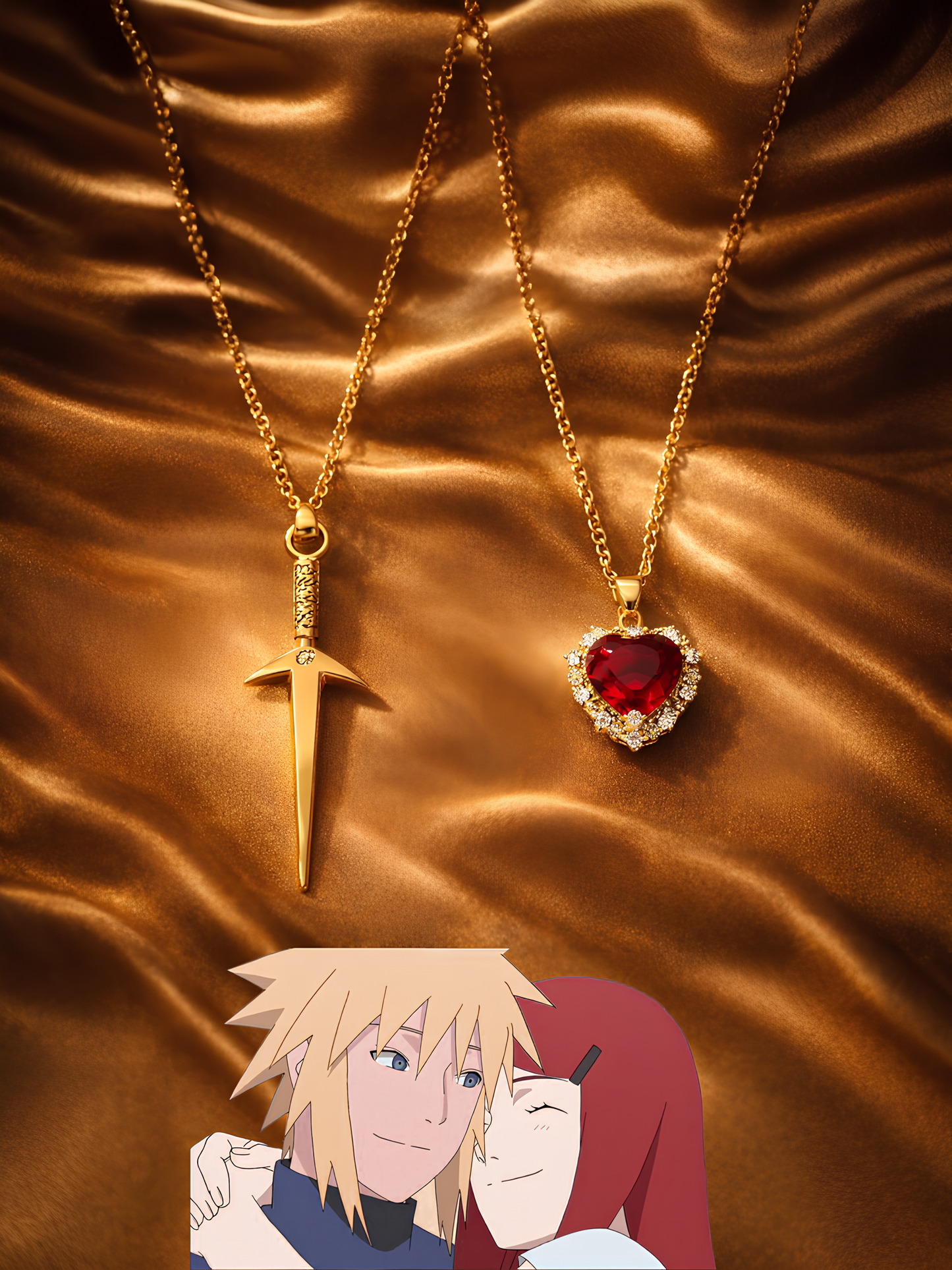 Minato and Kushina Couple Necklaces