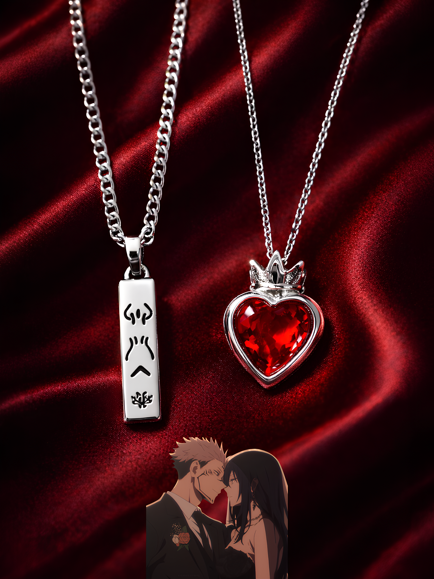 Sukuna Cursed Bond Couple Necklaces