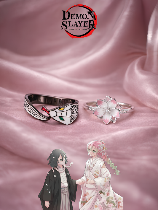 Obanai and Mitsuri "Blossom" Couple Rings