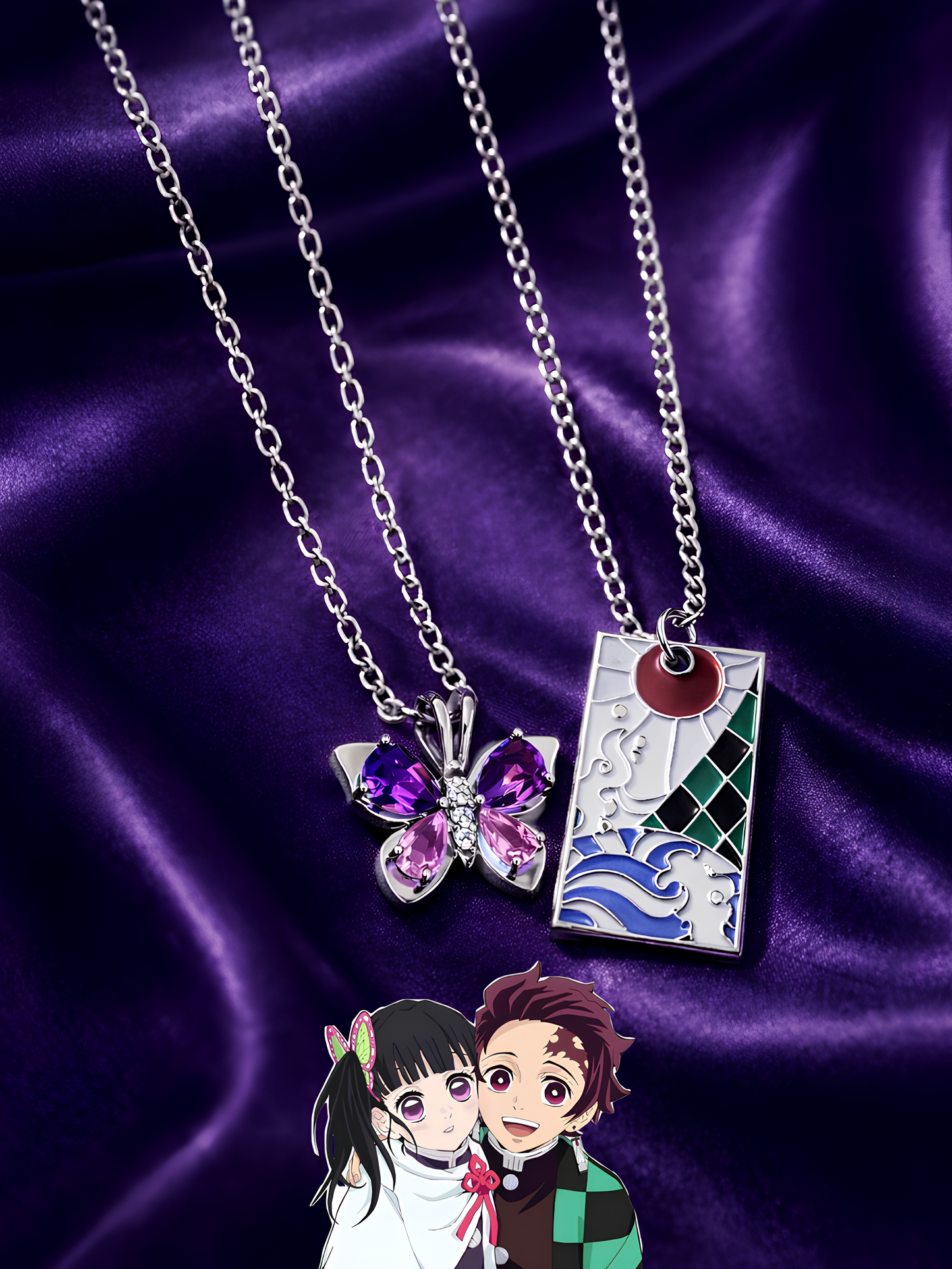 Kanao and Tanjiro Couple Necklaces