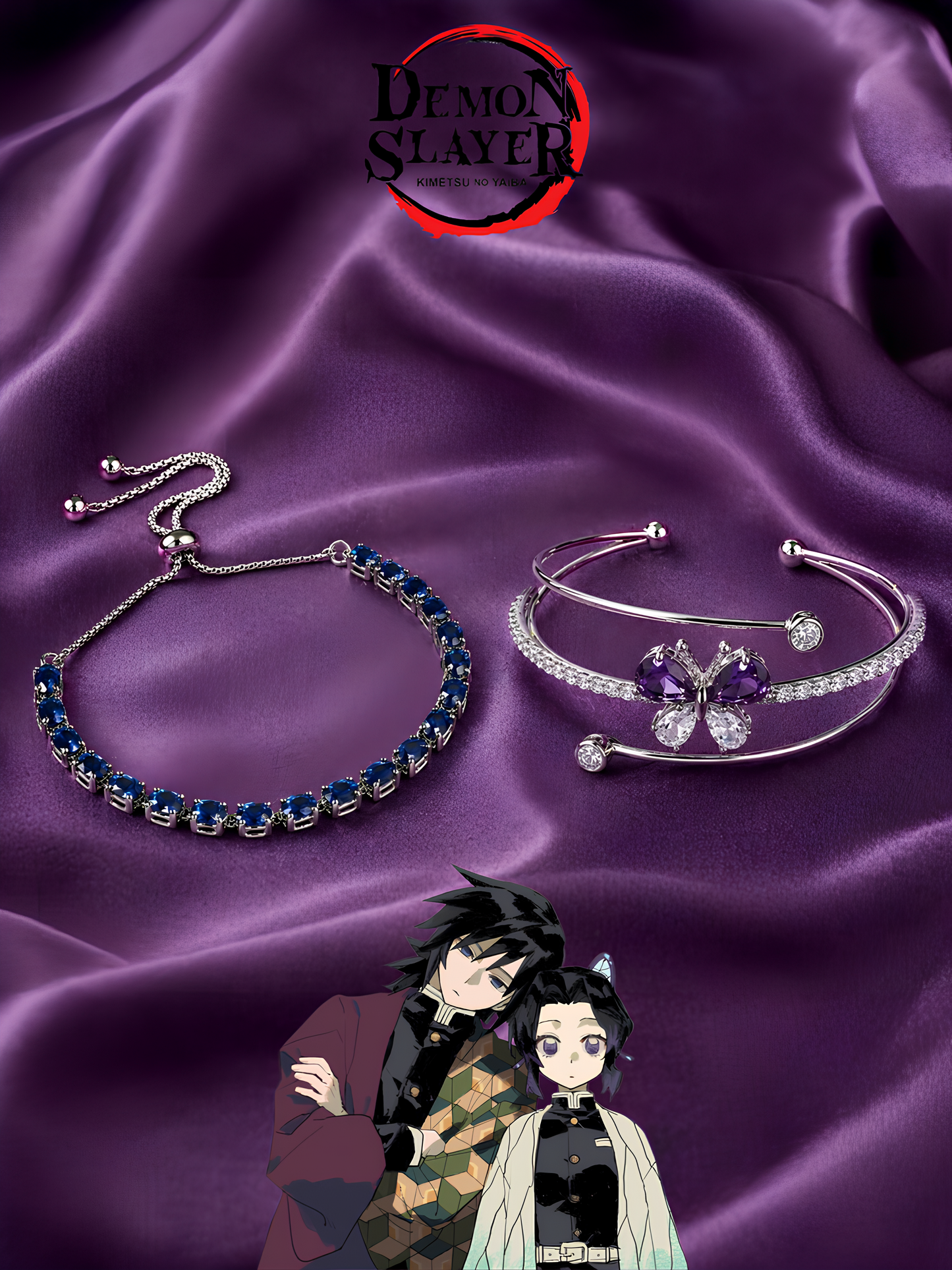 Giyu and Shinobu “Harmony” Couple Bracelets