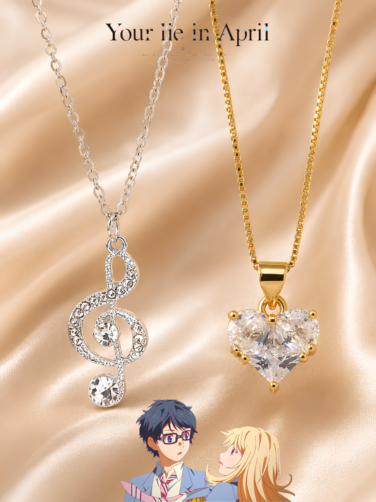 Kousei and Kaori Couple Necklaces