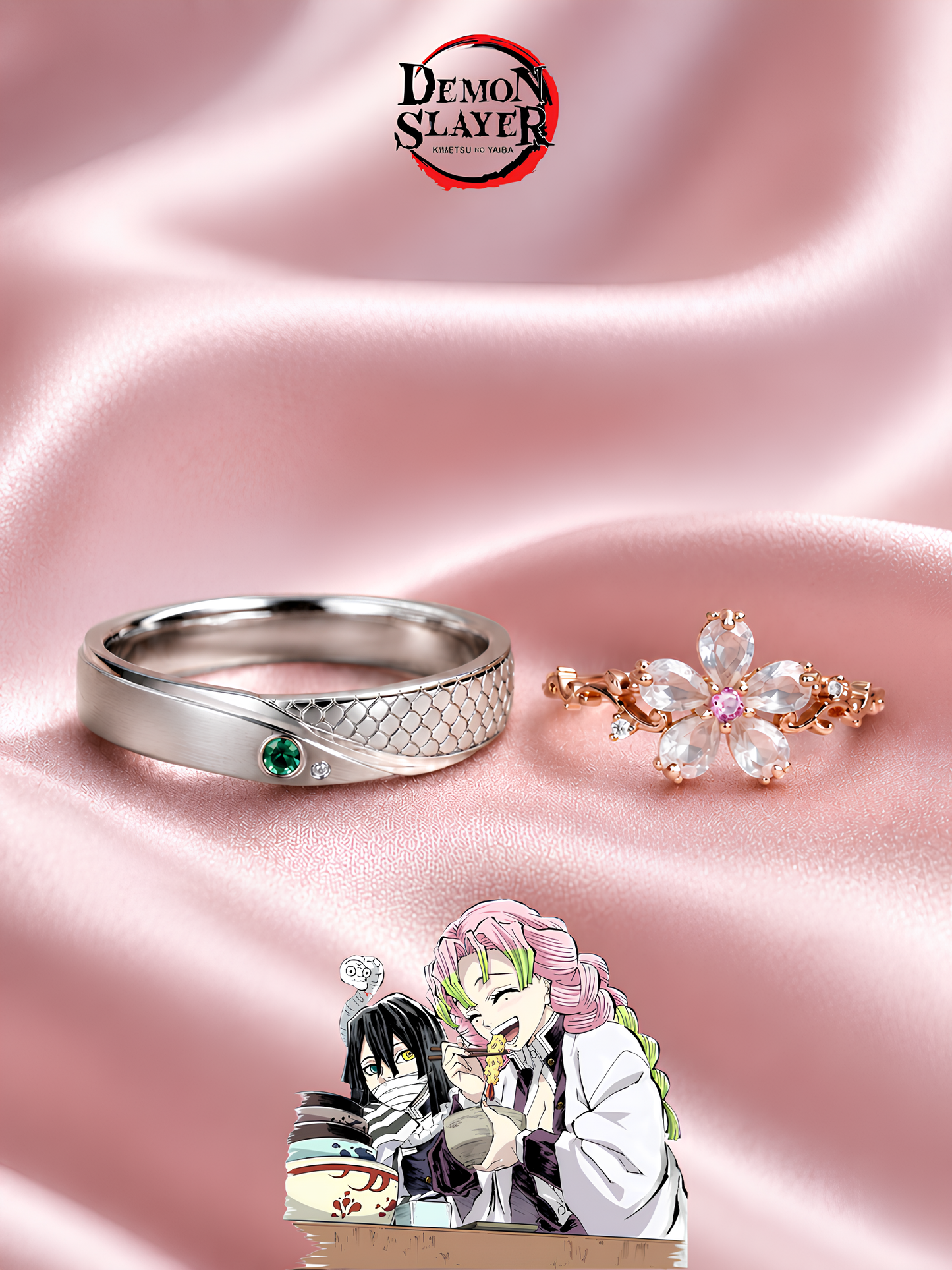 Mitsuri and Obanai "Love Hashira" Couple Rings