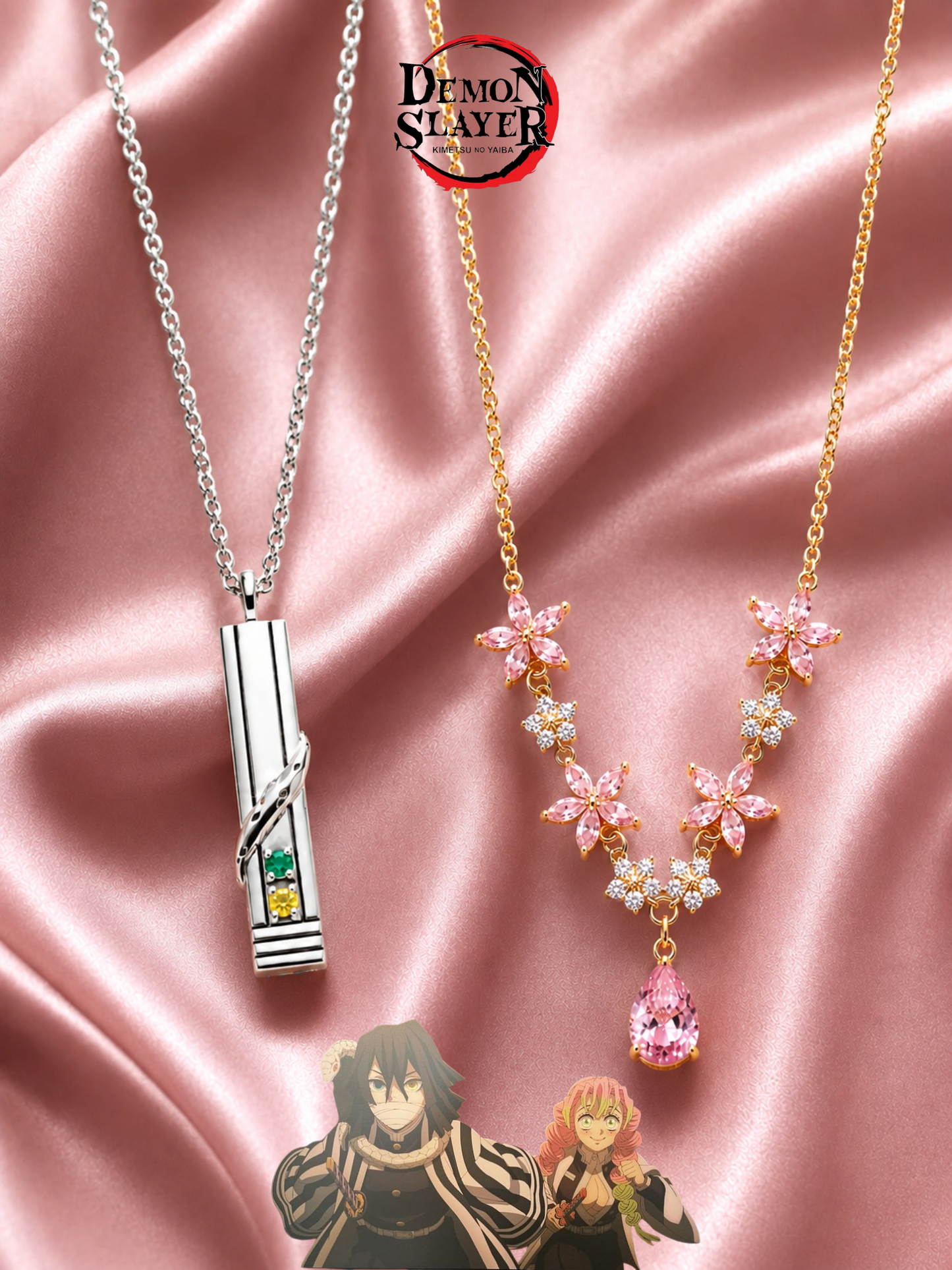 Mitsuri and Obanai "Love Hashira" Couple Necklaces