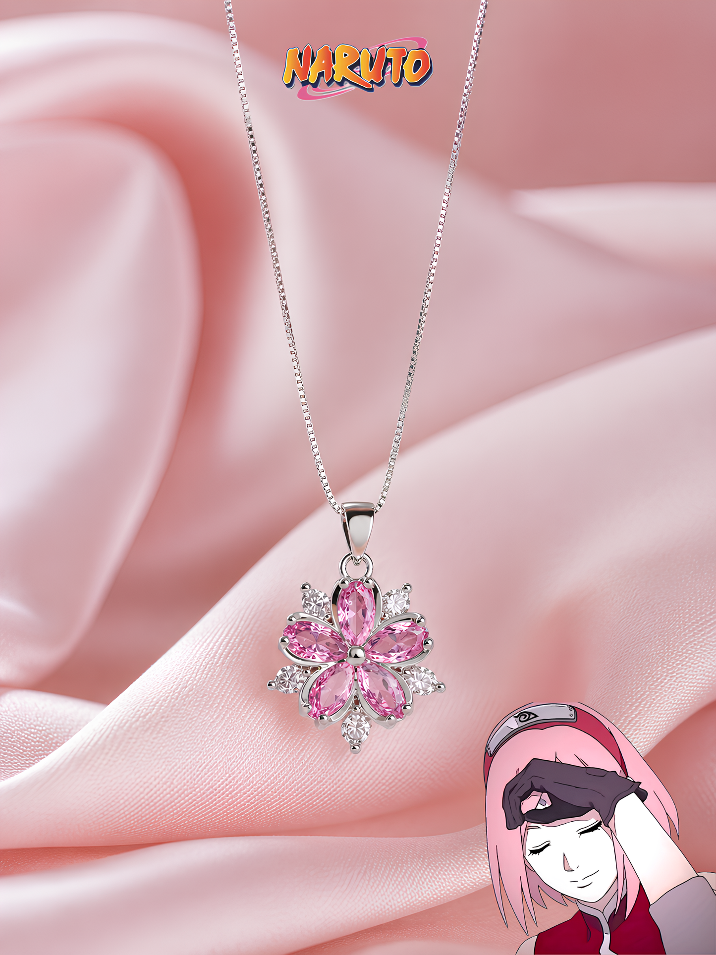 Sakura Pink Flower Necklace
