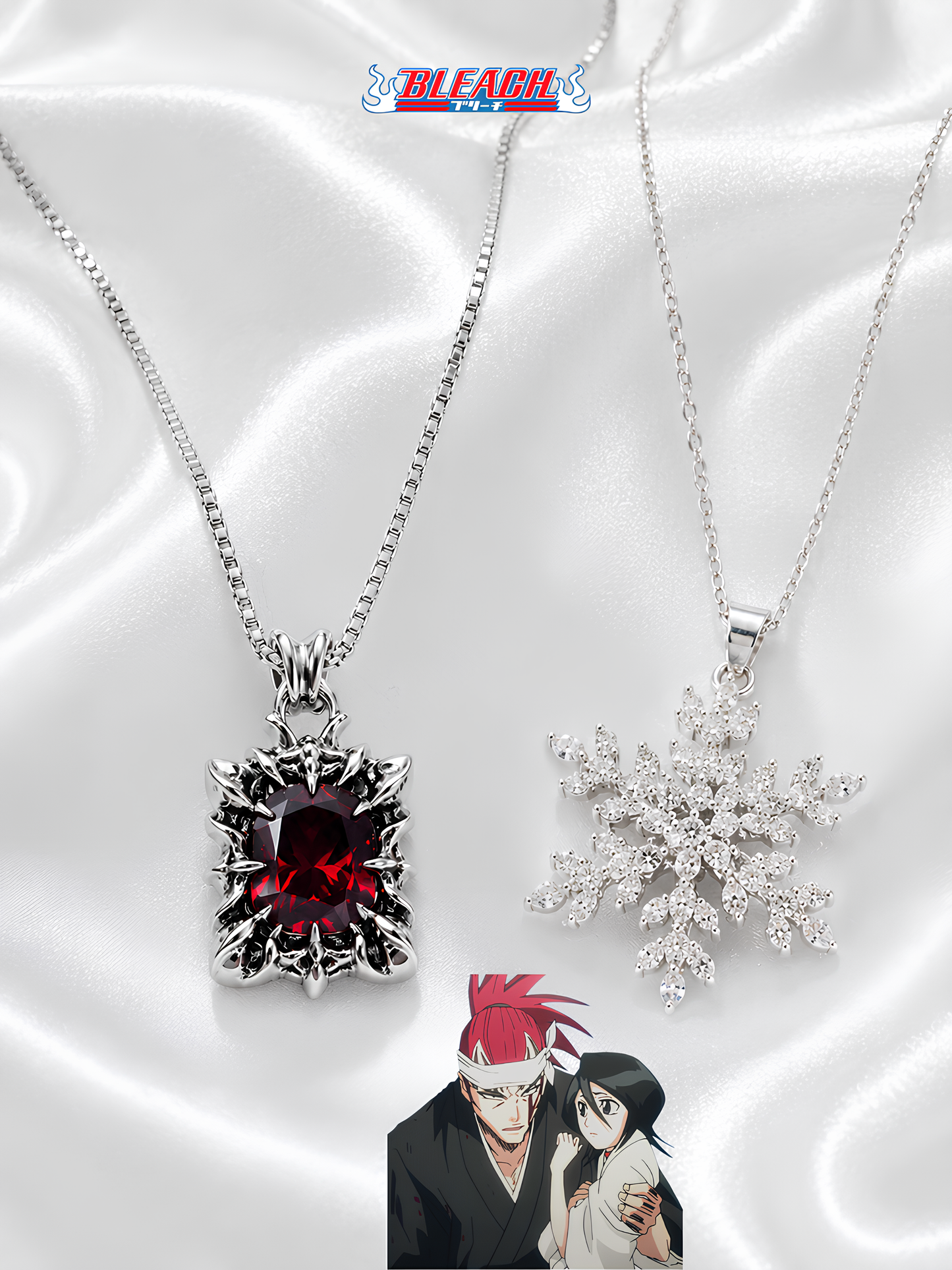 Renji and Rukia Couple Necklaces