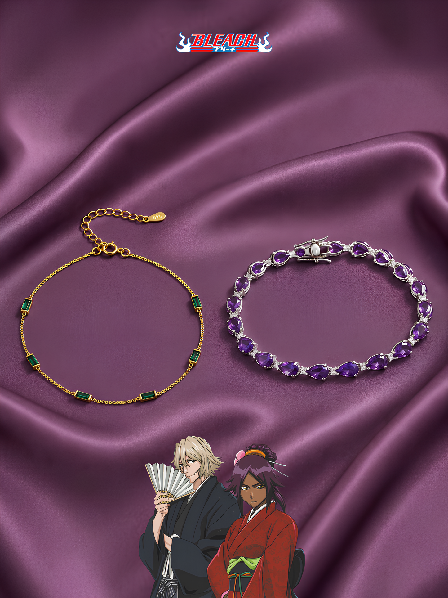 Urahara and Yoruichi Matching Bracelets