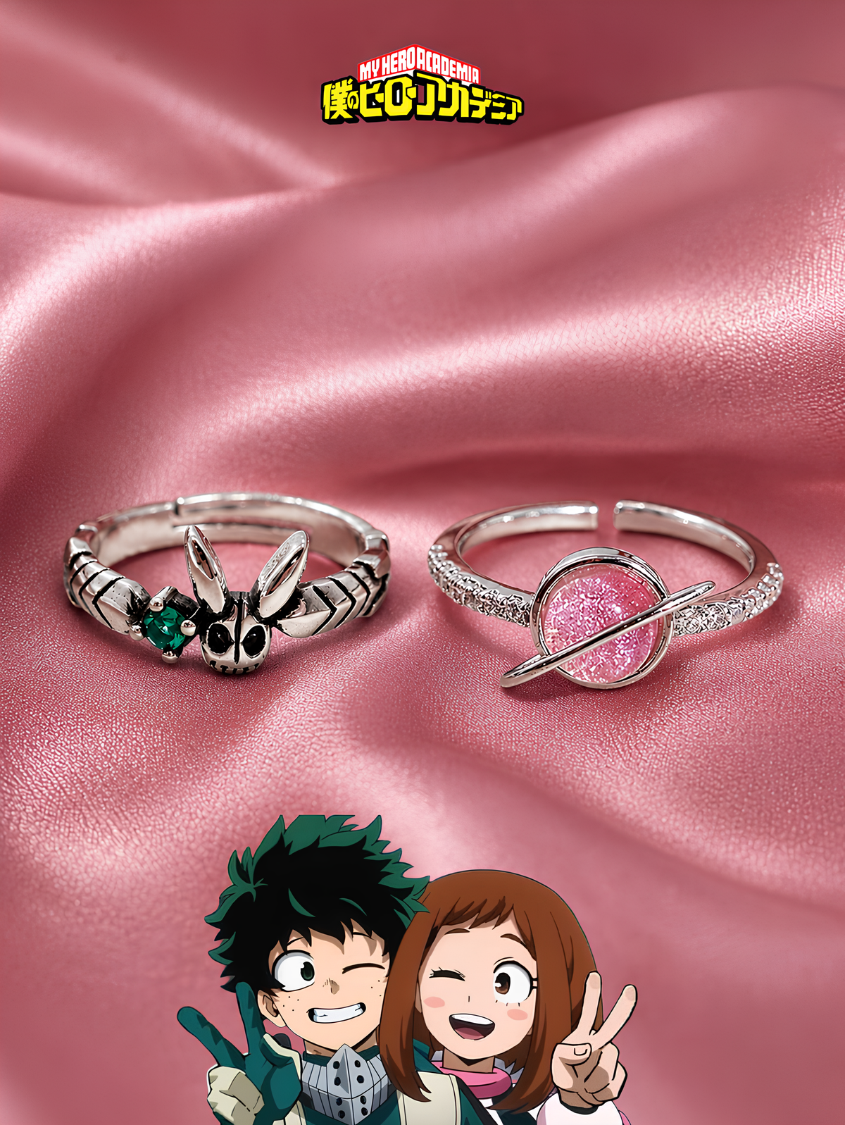 Deku and Ochaco Couple Rings