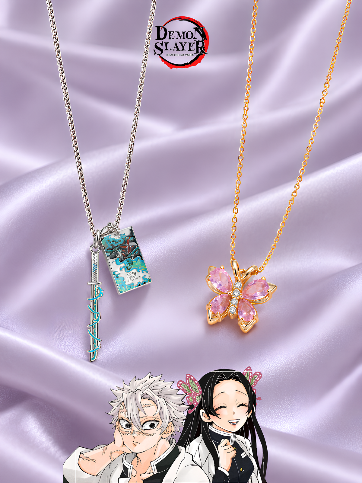 Sanemi and Kanae Couple Necklaces