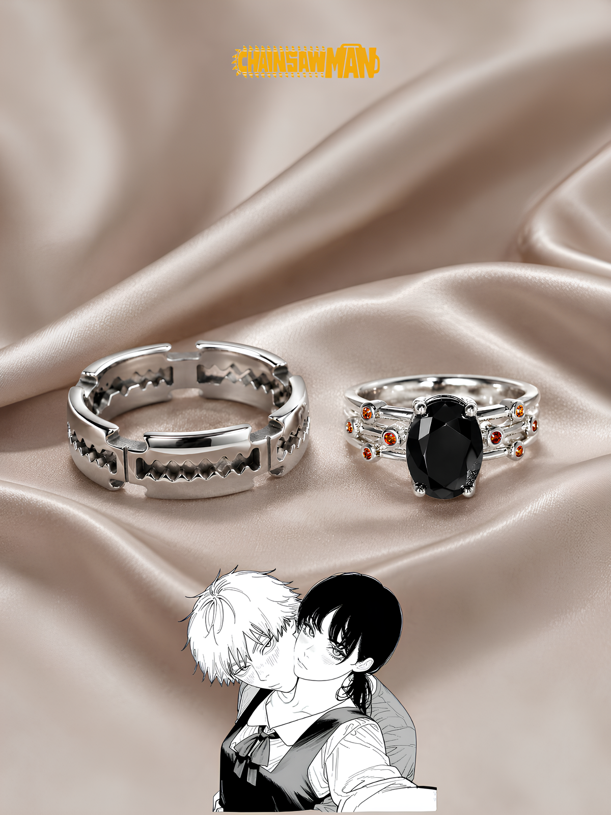 Denji and Asa Couple Rings