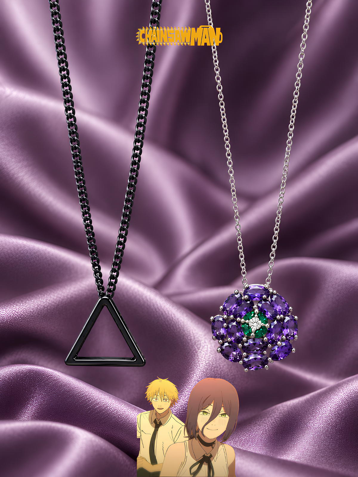 Denji and Reze Couple Necklaces